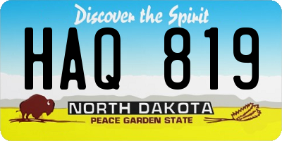 ND license plate HAQ819