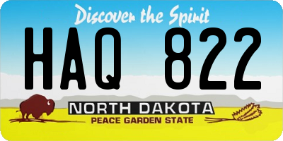 ND license plate HAQ822