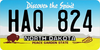 ND license plate HAQ824