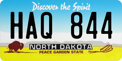 ND license plate HAQ844