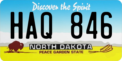 ND license plate HAQ846