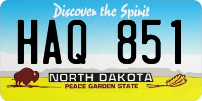 ND license plate HAQ851