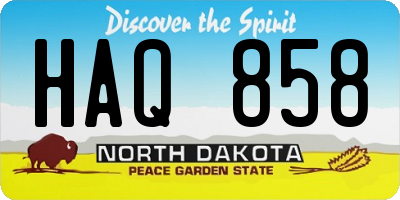 ND license plate HAQ858