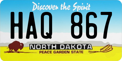 ND license plate HAQ867