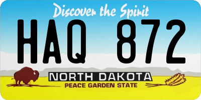 ND license plate HAQ872