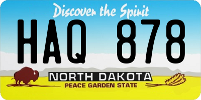 ND license plate HAQ878