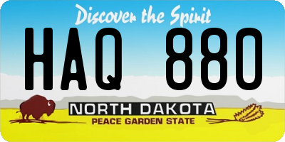 ND license plate HAQ880