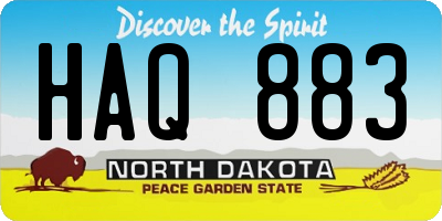 ND license plate HAQ883