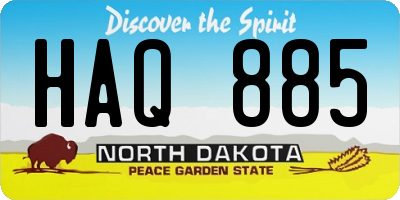 ND license plate HAQ885