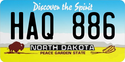 ND license plate HAQ886