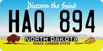 ND license plate HAQ894