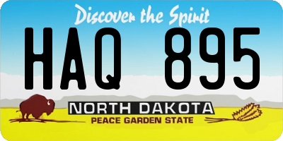 ND license plate HAQ895