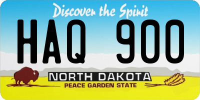 ND license plate HAQ900