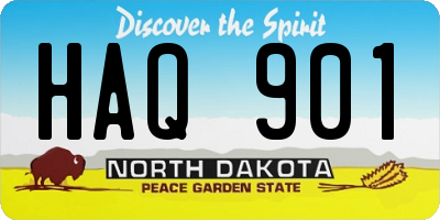 ND license plate HAQ901