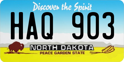 ND license plate HAQ903