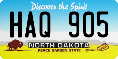 ND license plate HAQ905