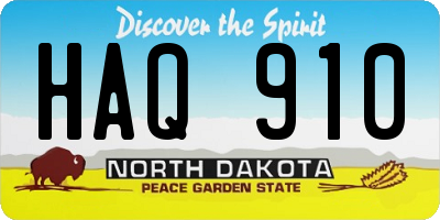 ND license plate HAQ910