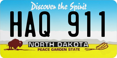 ND license plate HAQ911