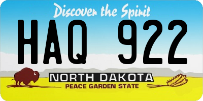 ND license plate HAQ922