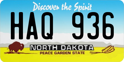 ND license plate HAQ936