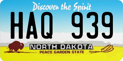 ND license plate HAQ939