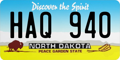 ND license plate HAQ940