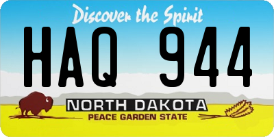 ND license plate HAQ944