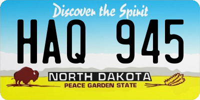 ND license plate HAQ945