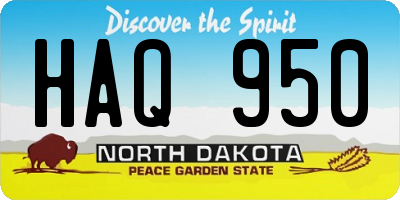 ND license plate HAQ950