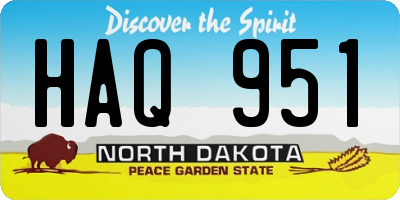 ND license plate HAQ951