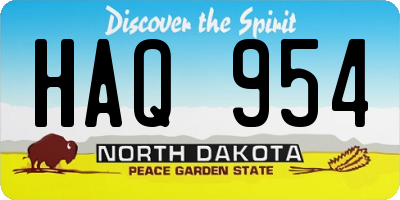 ND license plate HAQ954