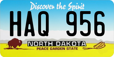 ND license plate HAQ956