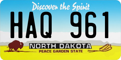 ND license plate HAQ961