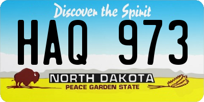 ND license plate HAQ973