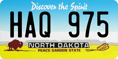 ND license plate HAQ975