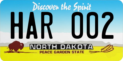 ND license plate HAR002