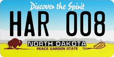 ND license plate HAR008