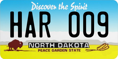 ND license plate HAR009