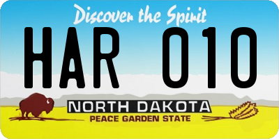 ND license plate HAR010