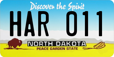 ND license plate HAR011