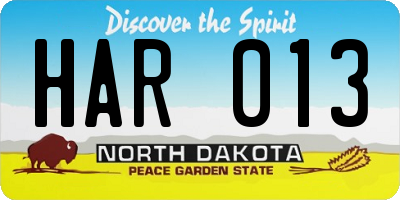 ND license plate HAR013