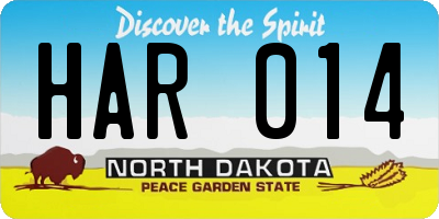 ND license plate HAR014