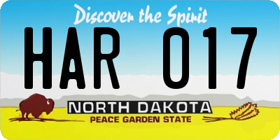 ND license plate HAR017