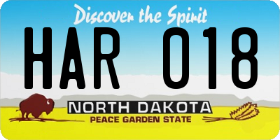 ND license plate HAR018