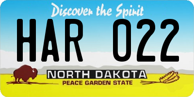 ND license plate HAR022