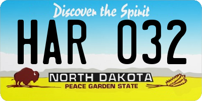 ND license plate HAR032