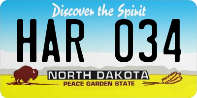 ND license plate HAR034