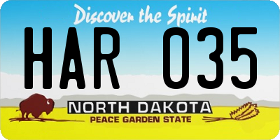 ND license plate HAR035