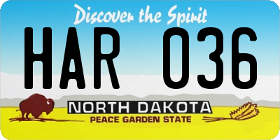 ND license plate HAR036