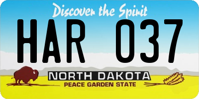 ND license plate HAR037